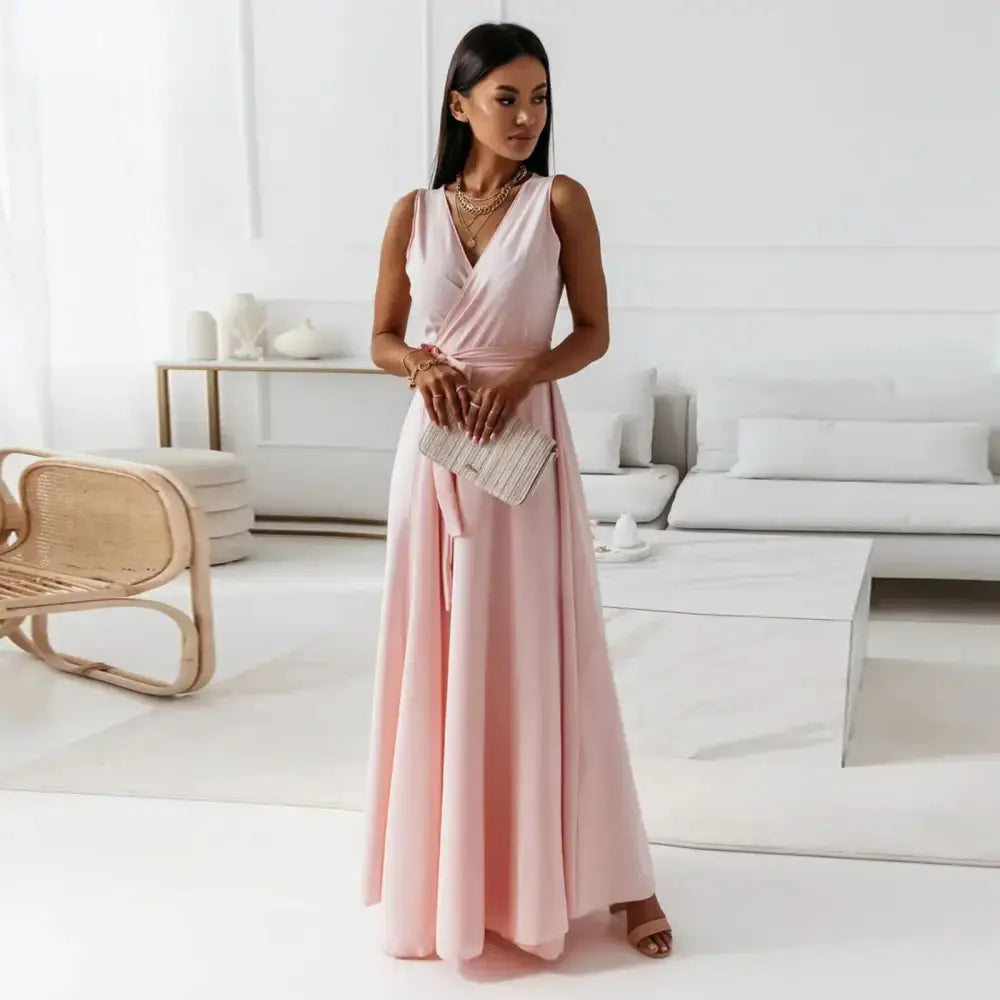 Chic V-Neck Maxi Dress for Summer - LauBelle
