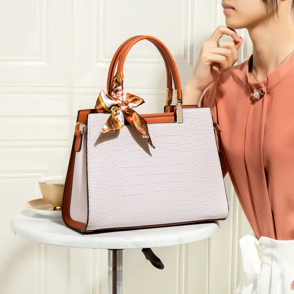 White Zipper Suitcase - PU - LauBelle