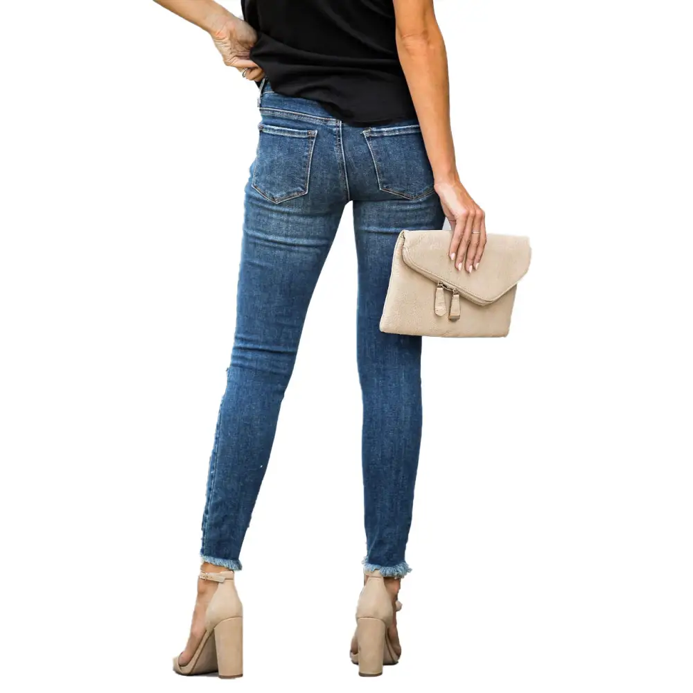 Edge-Ripped Slim Jeans for a Bold Fashion Statement - LauBelle