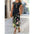 Round Neck Pocket Short Sleeve Printed Dress - LauBelle Brand
