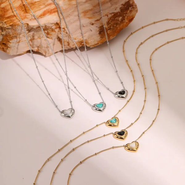 Heartstone Titanium Steel Love Pendant Necklace - LauBelle