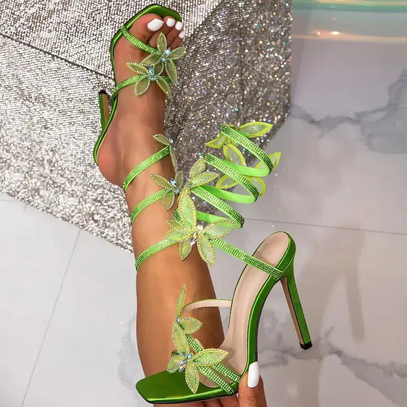 ChicCharm Bow Stiletto Sandals with Elegant Heel and Feminine Detail - LauBelle