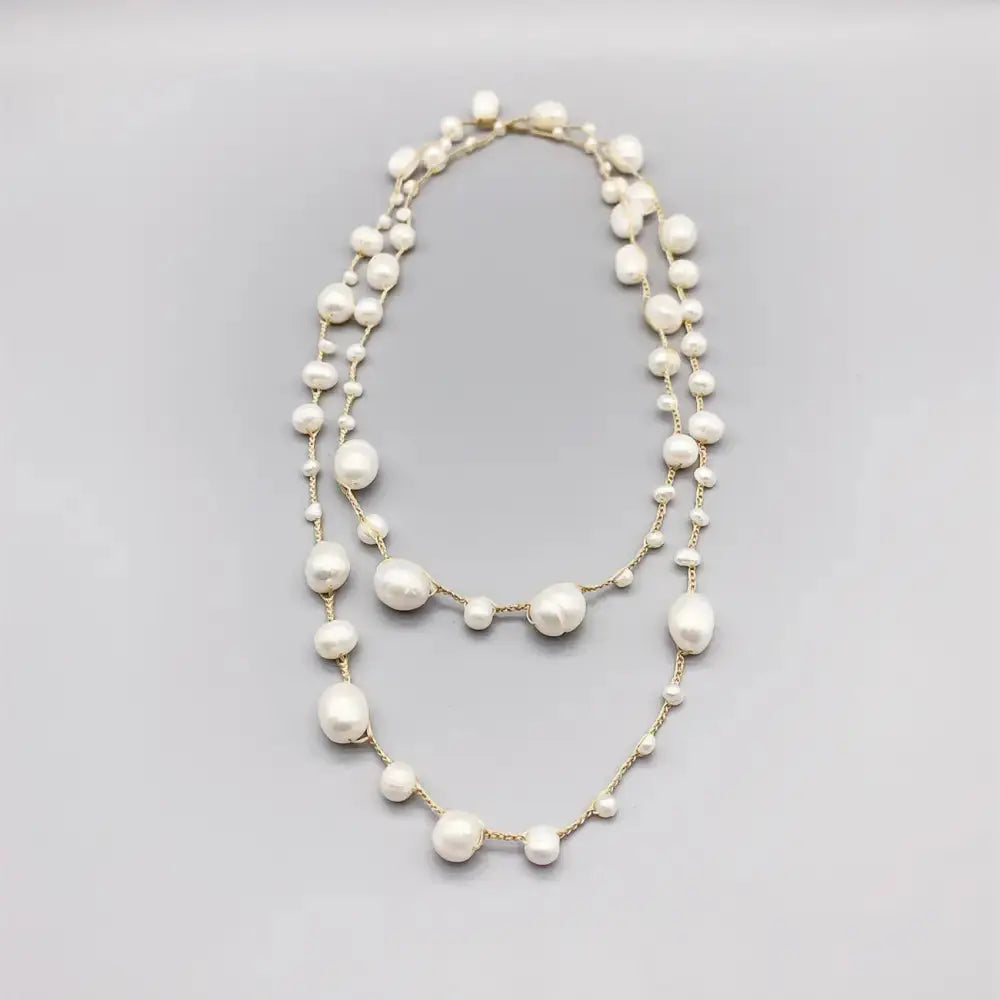 Handwoven Baroque Pearl Necklace with Freshwater Pearls - LauBelle