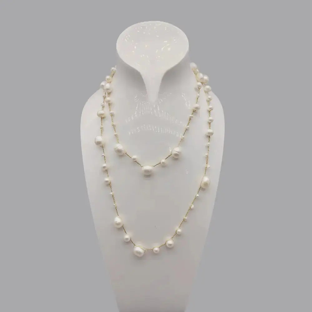 Handwoven Baroque Pearl Necklace with Freshwater Pearls - LauBelle