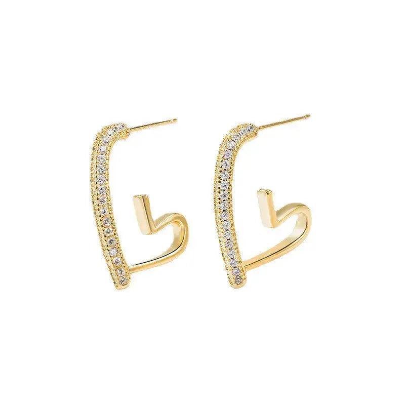 HeartLuxe Chic Sophistication Heart Design Earrings - LauBelle