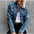 Stitch & Button Blue Denim Military Style Slim Jacket - LauBelle Brand