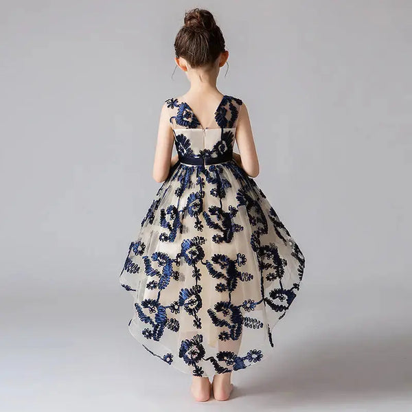 Twirl and Enchanting Princess Flower Dress with Floral Appliques - LauBelle