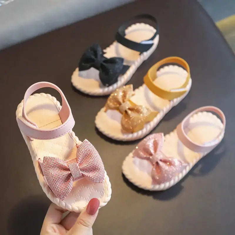 SunnySparkle Princess Sandals for Kids with Shimmering Finish - LauBelle