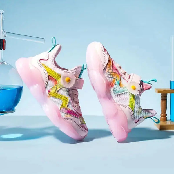 Daisy Crystal Mesh Sneakers for Girls - LauBelle