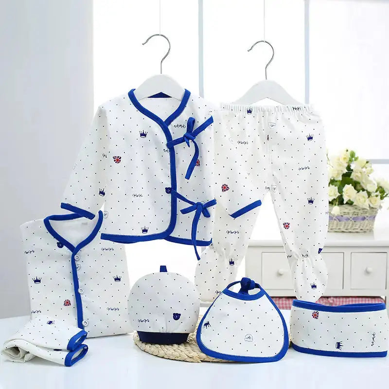 CuddleCloud Cotton Baby Clothing Set with Red Trim - LauBelle