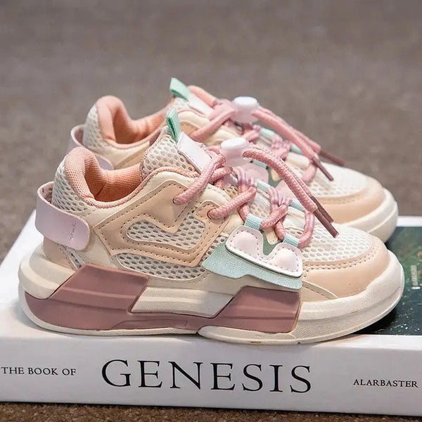 BreezyStride Girls Mesh Sneakers with Breathable Comfort - LauBelle