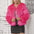 ChicWool Pink Faux Fur Wool Blend Coat for Women - LauBelle Brand