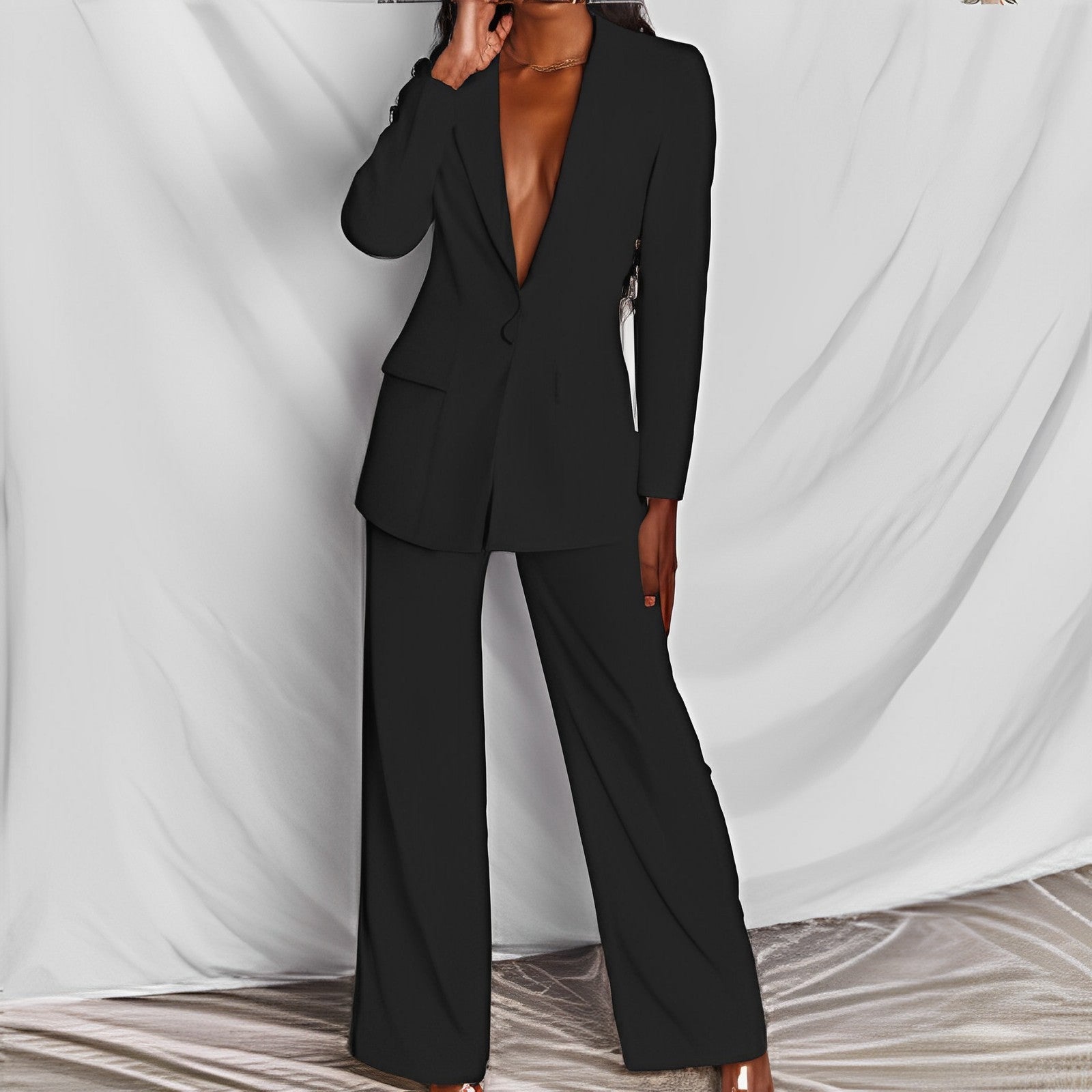 Elegance Duo: Spring Blazer & Pants Set for Women - LauBelle