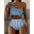 StripeSolid Split Bikini Modern Women's Swimwear Set - LauBelle