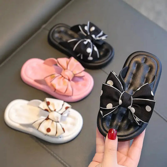 Princess Bowknot Slippers for Girls with Plush Interior - LauBelle Brand