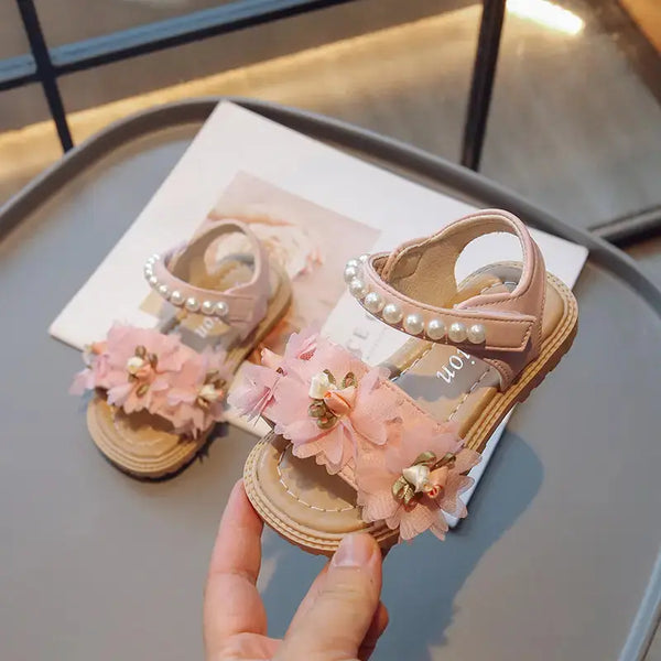 Sweet Petals Sandals with Floral Straps and Cushioned Sole - LauBelle