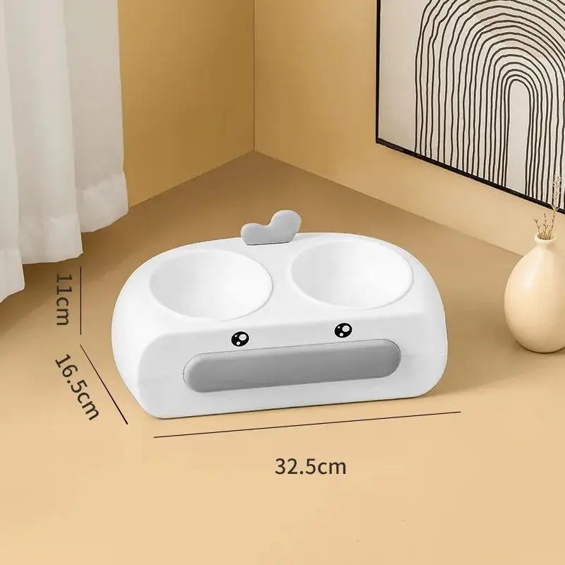Leak-proof Food Grade Plastic Bowl Mouth Wet-proof Neck Protection Drinking Water Feeding Integrated Cat Bowl - LauBelle Brand