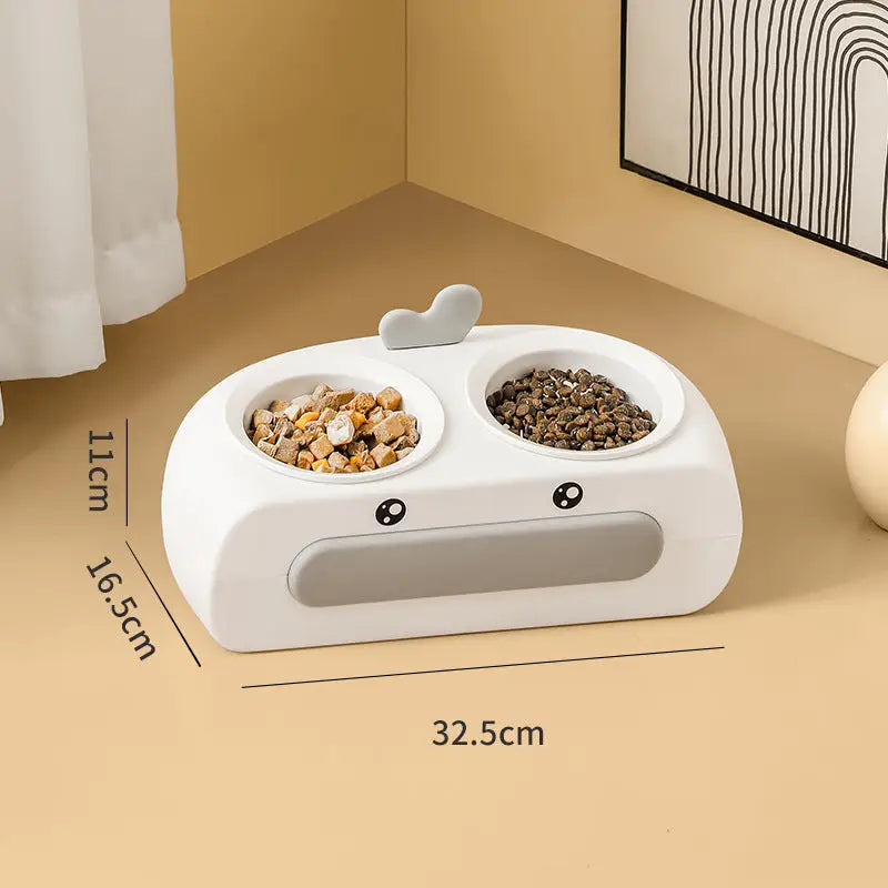 Leak-proof Food Grade Plastic Bowl Mouth Wet-proof Neck Protection Drinking Water Feeding Integrated Cat Bowl - LauBelle Brand
