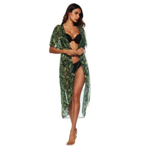 Flowy Womens Printed Bikini Blouse for Beach and Poolside Elegance - LauBelle