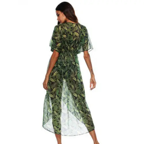 Flowy Womens Printed Bikini Blouse for Beach and Poolside Elegance - LauBelle