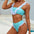RuffleWave Womens Two-Piece Solid Swimsuit with Elegant Ruffle Design - LauBelle