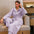 Leopard Print Flannel Hooded Robe and Pants for Women - LauBelle