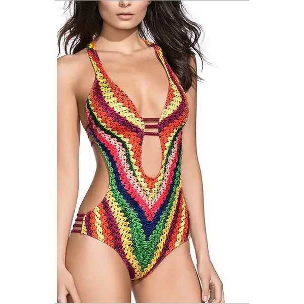 VividWave Printed One-Piece Swimsuit with Oceanic Wave Pattern - LauBelle