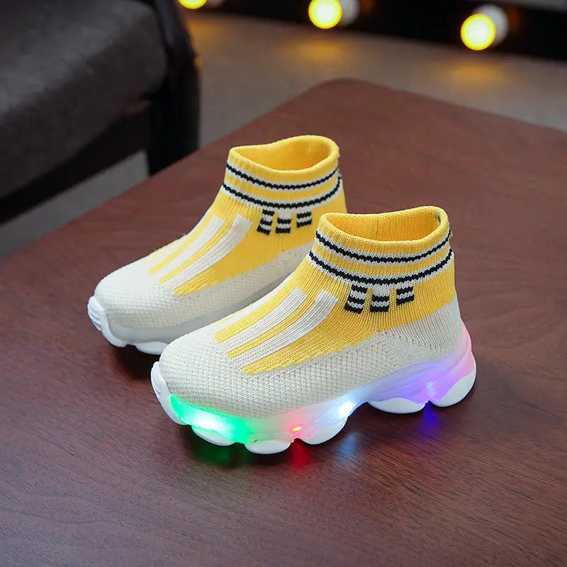 GlowStride Kids Breathable LED Light Up Sneakers - LauBelle Brand
