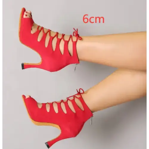 ChicStep Black Red Soft Sole Modern Dance Heels - LauBelle