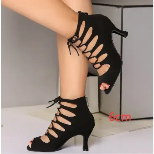 ChicStep Black Red Soft Sole Modern Dance Heels - LauBelle Brand