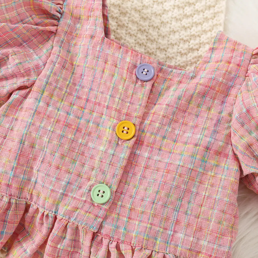 Plaid Top and Shorts Suit for Girls - LauBelle Brand