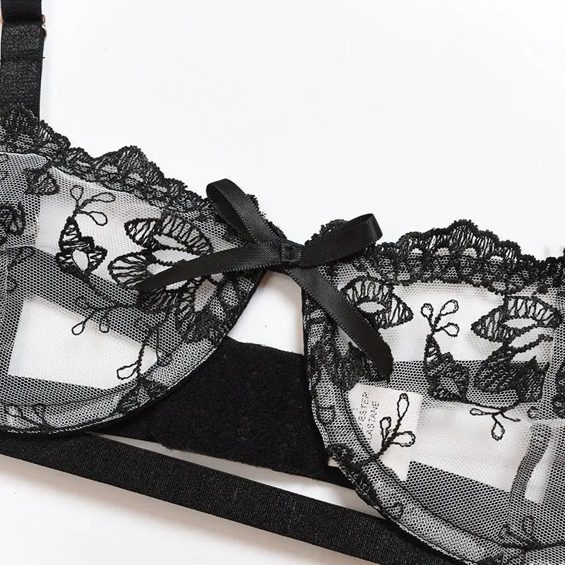 LaceFloret Embroidered Floral Underwear Set - LauBelle