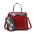 Red Crocodile-Pattern Handbag with Snake-Print Accents - LauBelle Brand