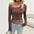 One Shoulder Lace Trim KnitFit Long Sleeve Top - LauBelle Brand