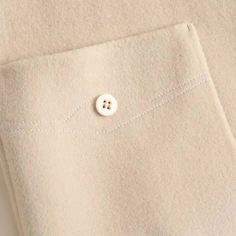 Heritage Warmth Classic Beige Wool Coat for Women - LauBelle Brand
