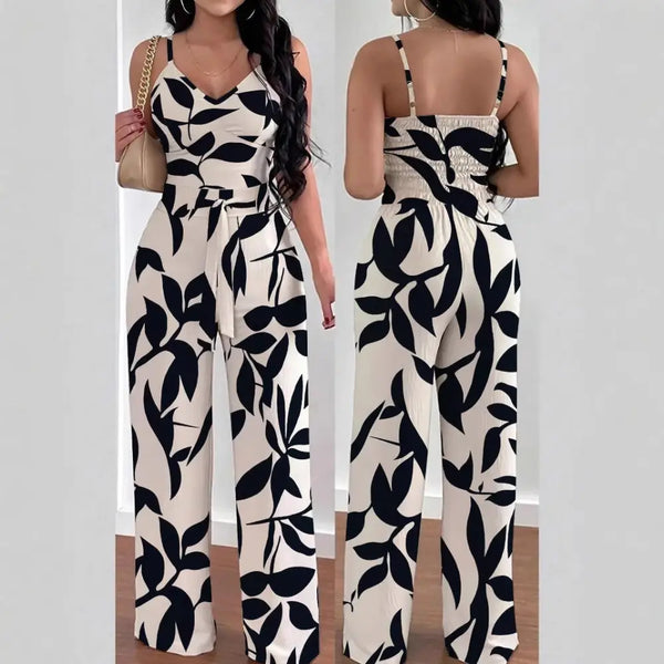 Fashion Floral Print Jumpsuit for Effortless Elegance - LauBelle