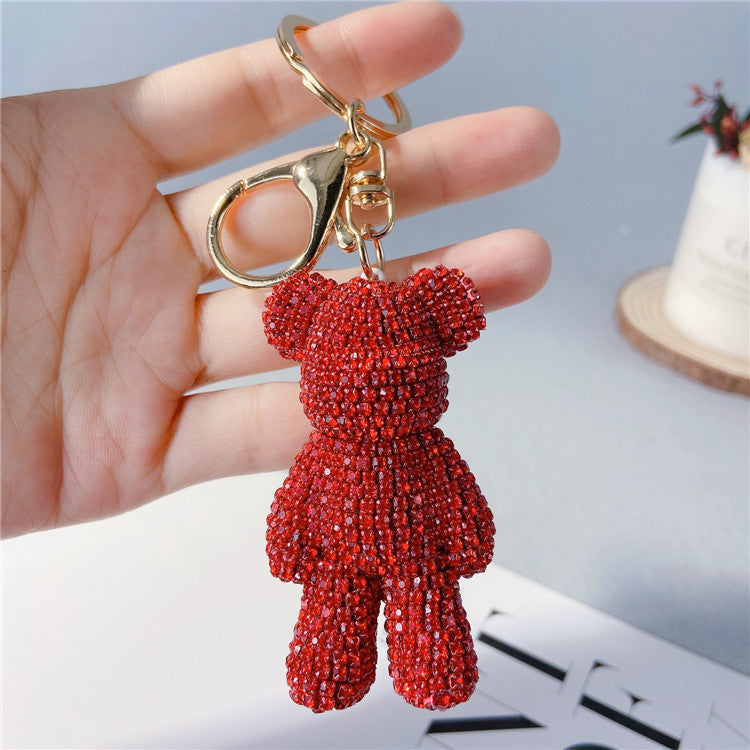 Sparkle Bear Cartoon Diamond Keychain Charm - LauBelle