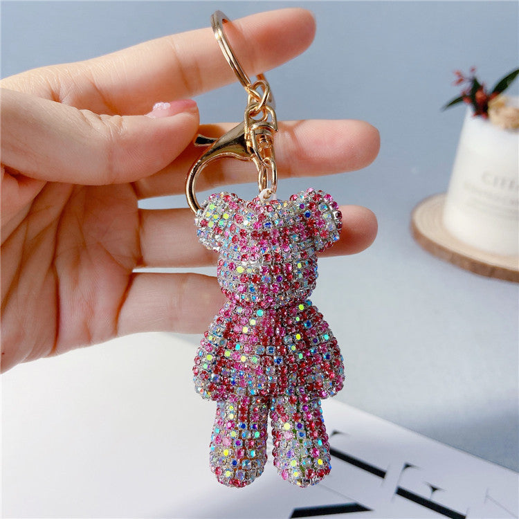 Sparkle Bear Cartoon Diamond Keychain Charm - LauBelle
