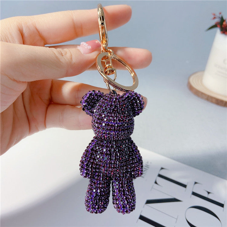 Sparkle Bear Cartoon Diamond Keychain Charm - LauBelle