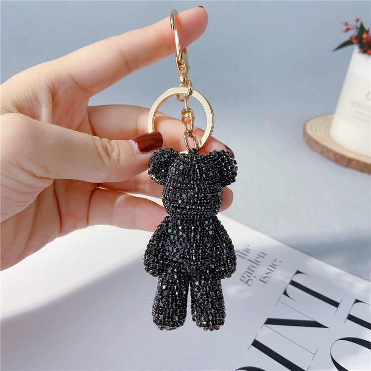 Sparkle Bear Cartoon Diamond Keychain Charm - LauBelle