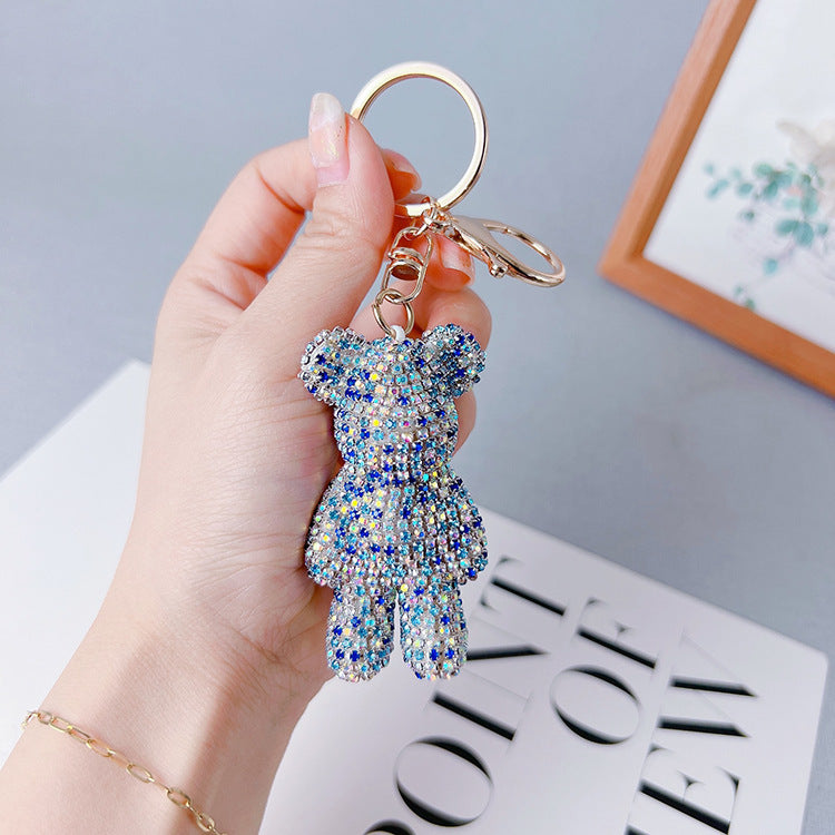 Sparkle Bear Cartoon Diamond Keychain Charm - LauBelle