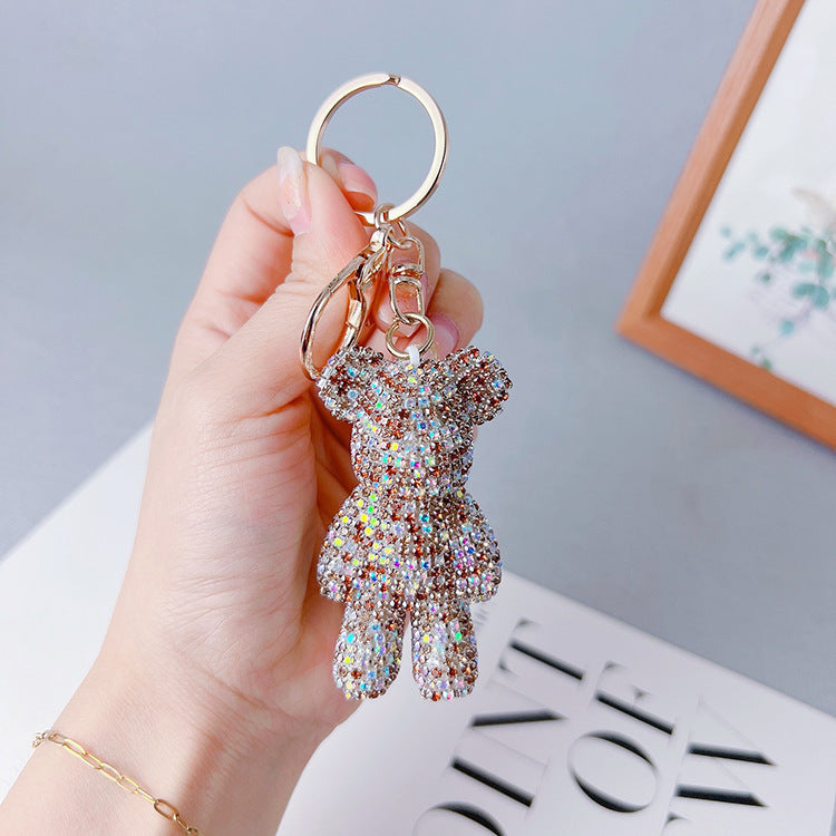 Sparkle Bear Cartoon Diamond Keychain Charm - LauBelle