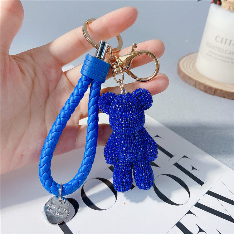 Sparkle Bear Cartoon Diamond Keychain Charm - LauBelle