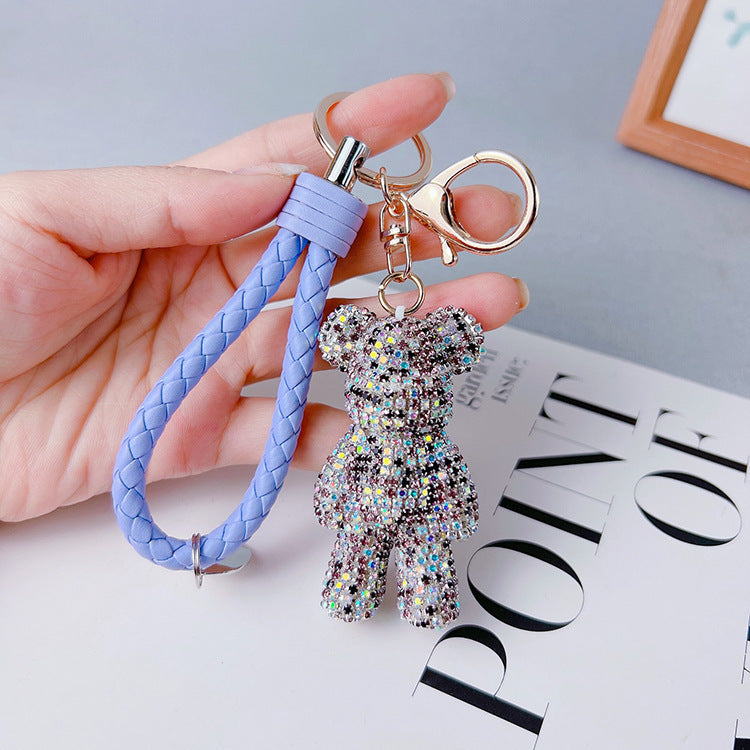 Sparkle Bear Cartoon Diamond Keychain Charm - LauBelle