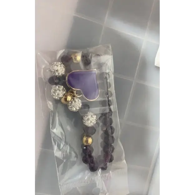 Elastic Crystal Heart Bracelet and Bangle Set - LauBelle