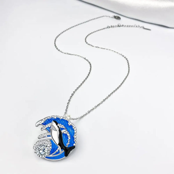 Shark Luxe Crystal Pendant Necklace - LauBelle