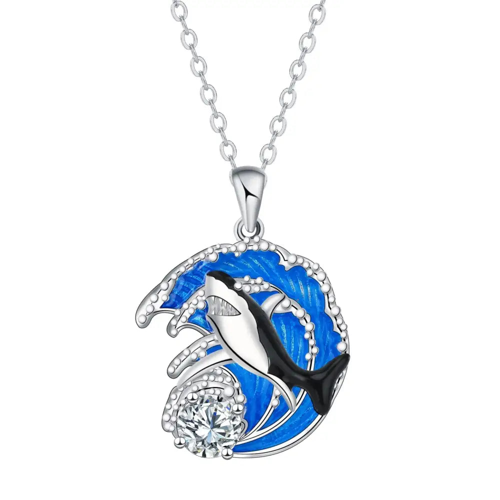 Shark Luxe Crystal Pendant Necklace - LauBelle