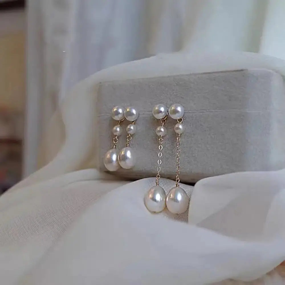 Temperance Pearl Earrings with Gold Plated Frame - LauBelle