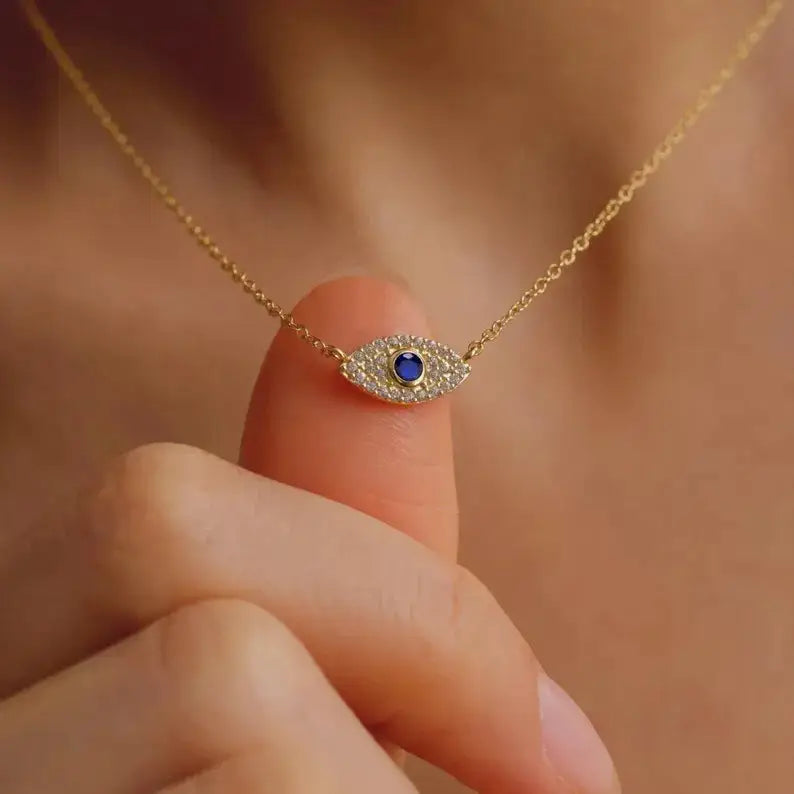 Divine Eye Necklace with Crystal Embellishments - LauBelle