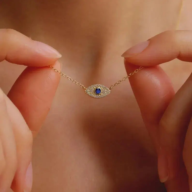 Divine Eye Necklace with Crystal Embellishments - LauBelle